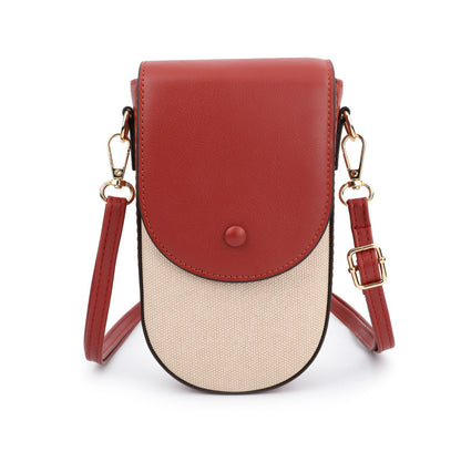 Bolso bandolera de piel y tela para mujer - Tendencias