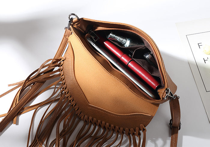 Women's Crossbody Envelope Tassel Satchel Bag