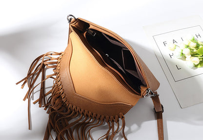 Women's Crossbody Envelope Tassel Satchel Bag