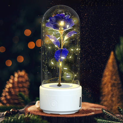 2 In 1 Rose Flower LED Light And Bluetooth Speaker Gift Night Light