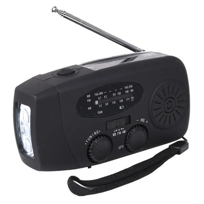 Upgraded Solar Powered Hand Crank Radio, USB Charger, SOS Flashlight