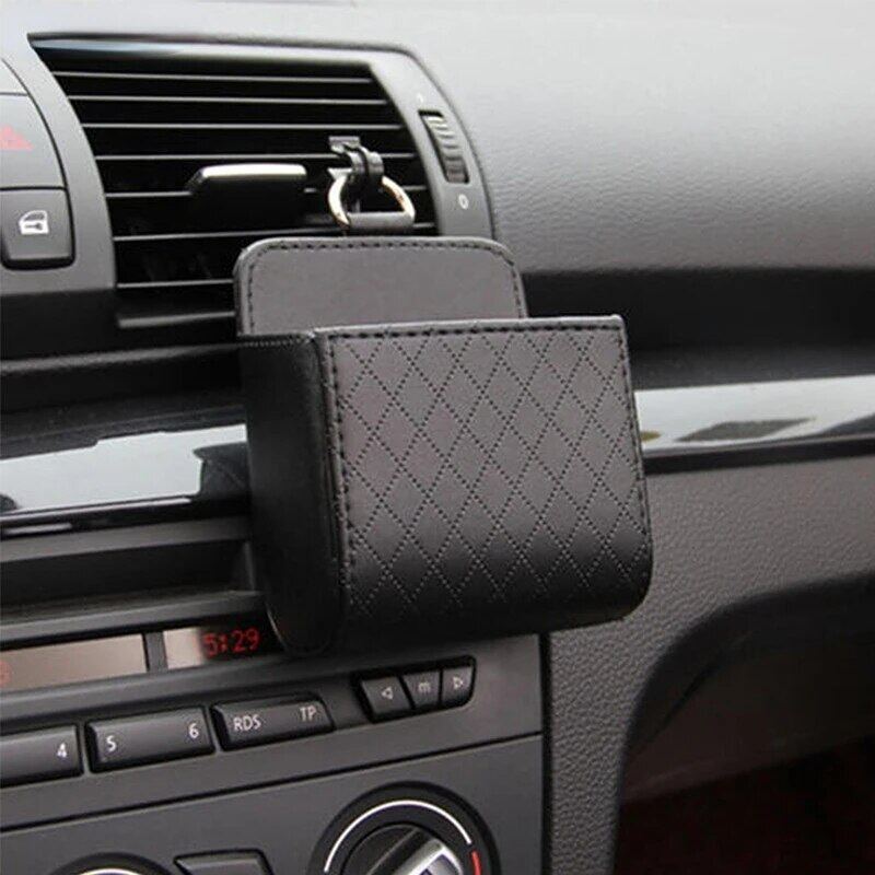 Car Dashboard Vent Leather Holder Box