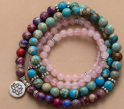 Lotus Stone Bead Bracelet-Necklace