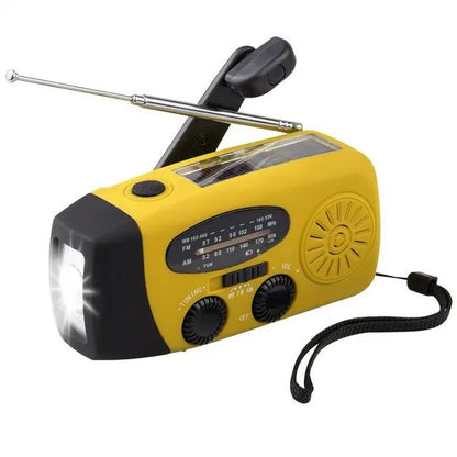 Upgraded Solar Powered Hand Crank Radio, USB Charger, SOS Flashlight