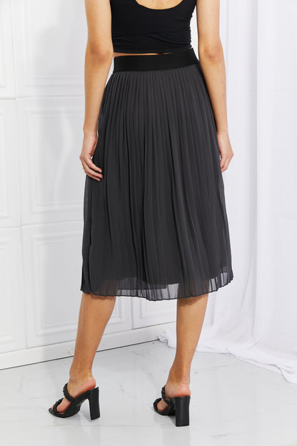 Zenana Midi Pleated Chiffon Skirt