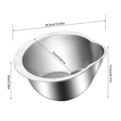 Stainless Steel Strainer Wash Bowl