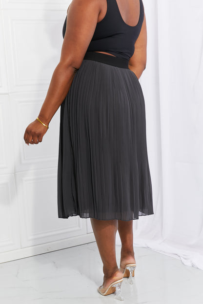 Zenana Midi Pleated Chiffon Skirt