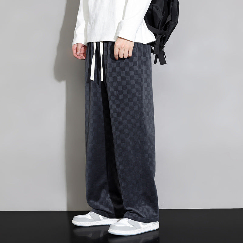 Men's Casual Checkered Plaid Loose Fashion Pants