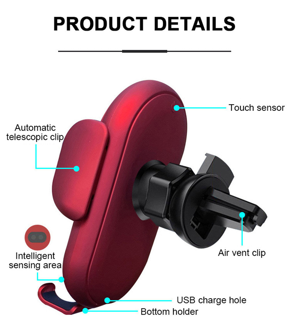 Tenedor elegante del teléfono del coche del cargador inalámbrico del coche 10W