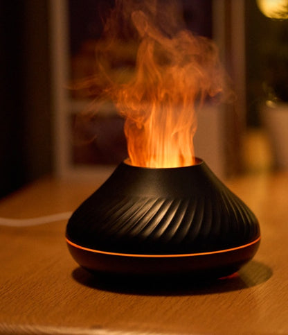 Mini Volcanic Flame Aroma Diffuser Humidifier Lamp 130ml USB