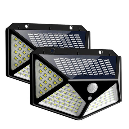 Lámpara de pared LED con detección de movimiento solar para exteriores: luz de inundación brillante