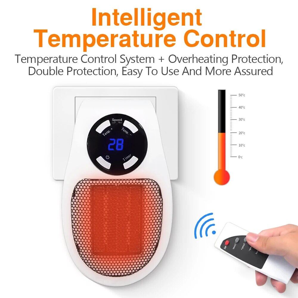 Portable Electric Plug-in Wall Room Heater