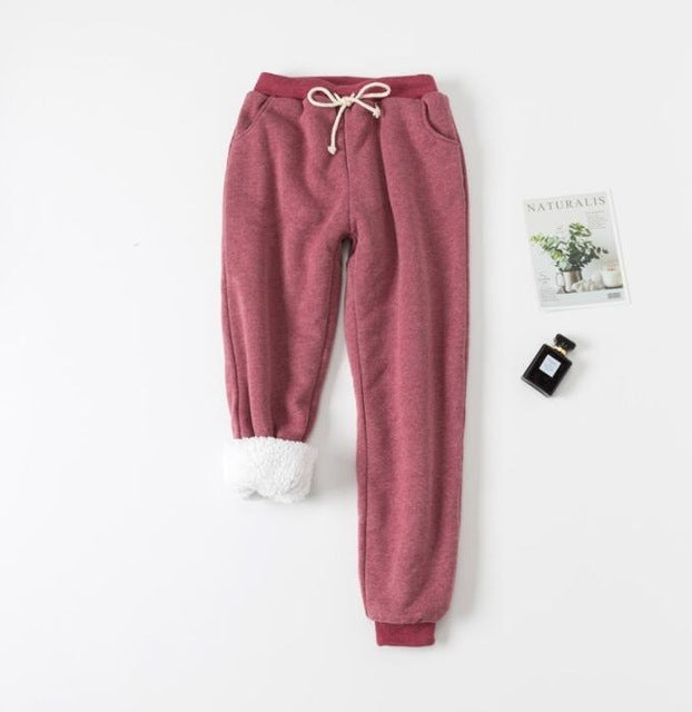 Lamb Cotton Velvet Padded Sweatpants