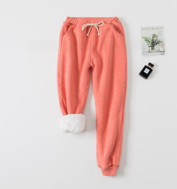 Lamb Cotton Velvet Padded Sweatpants