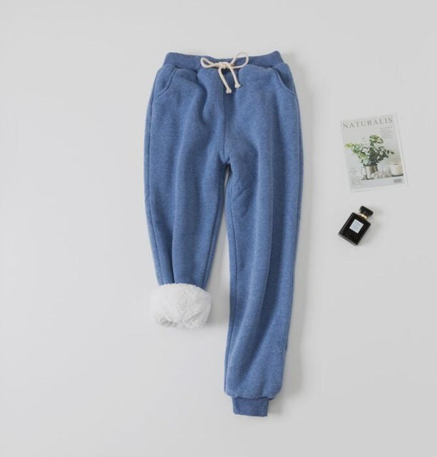 Lamb Cotton Velvet Padded Sweatpants