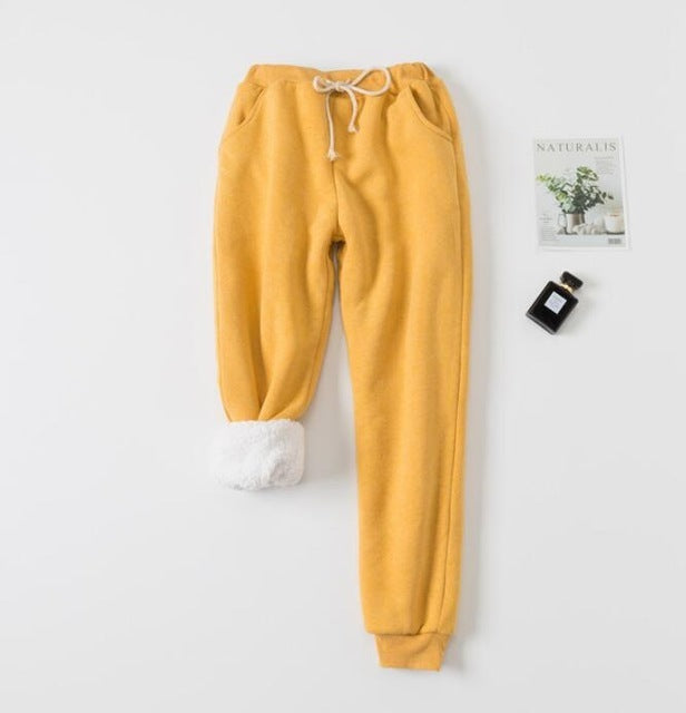 Lamb Cotton Velvet Padded Sweatpants