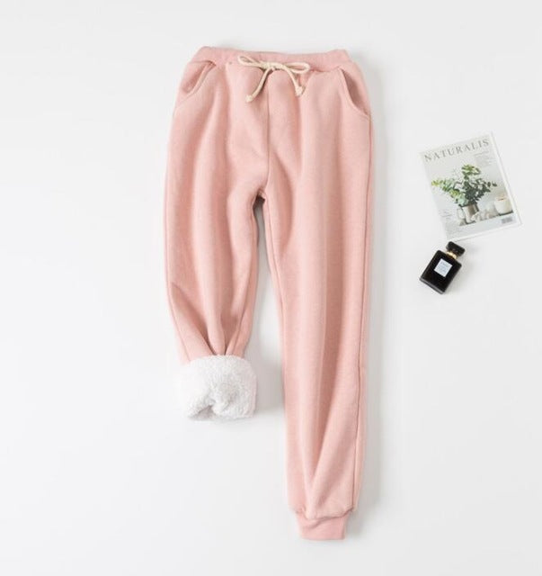 Lamb Cotton Velvet Padded Sweatpants