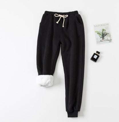 Lamb Cotton Velvet Padded Sweatpants