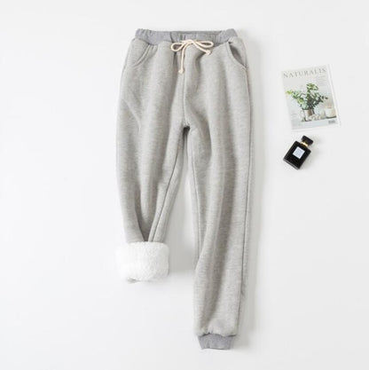 Lamb Cotton Velvet Padded Sweatpants