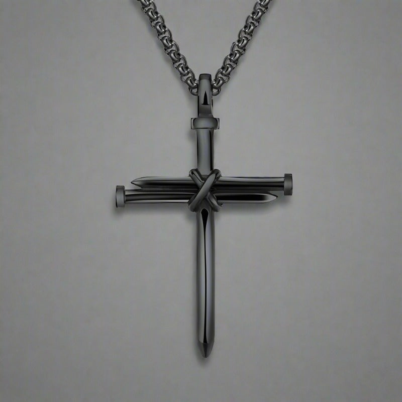 Stainless Steel Nail Cross Necklace