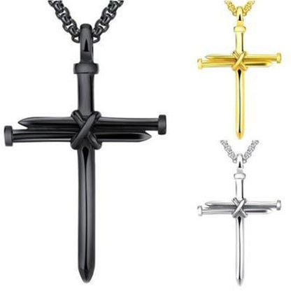 Stainless Steel Nail Cross Necklace