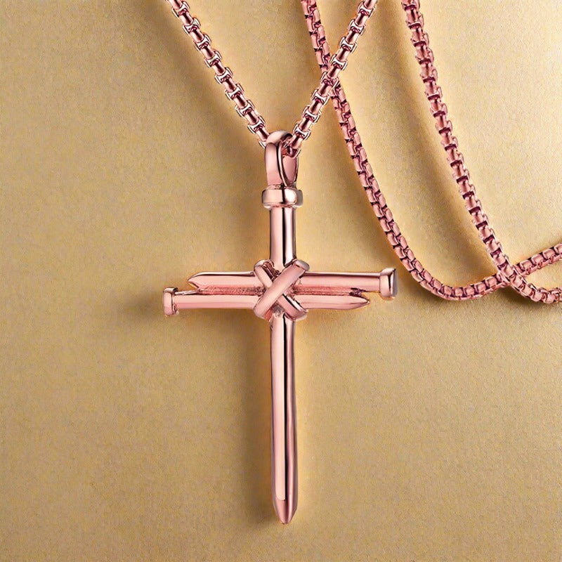 Stainless Steel Nail Cross Necklace