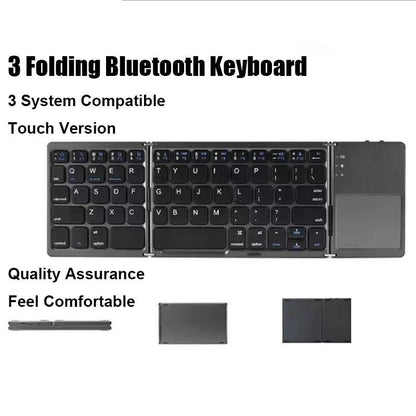 Teclado plegable inalámbrico Teclado Bluetooth con panel táctil