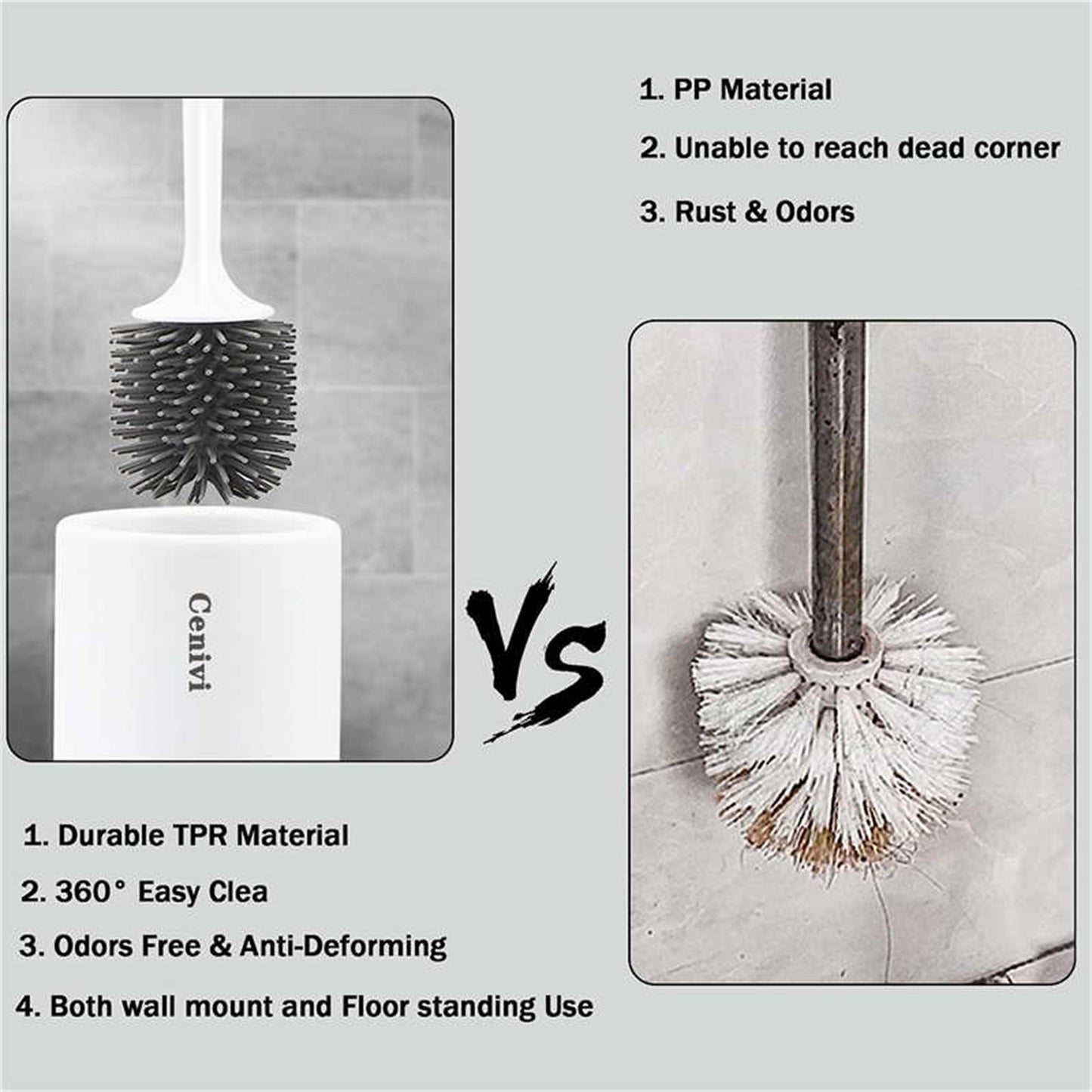 Simple Modern Toilet Cleaning Brush & Cup Set