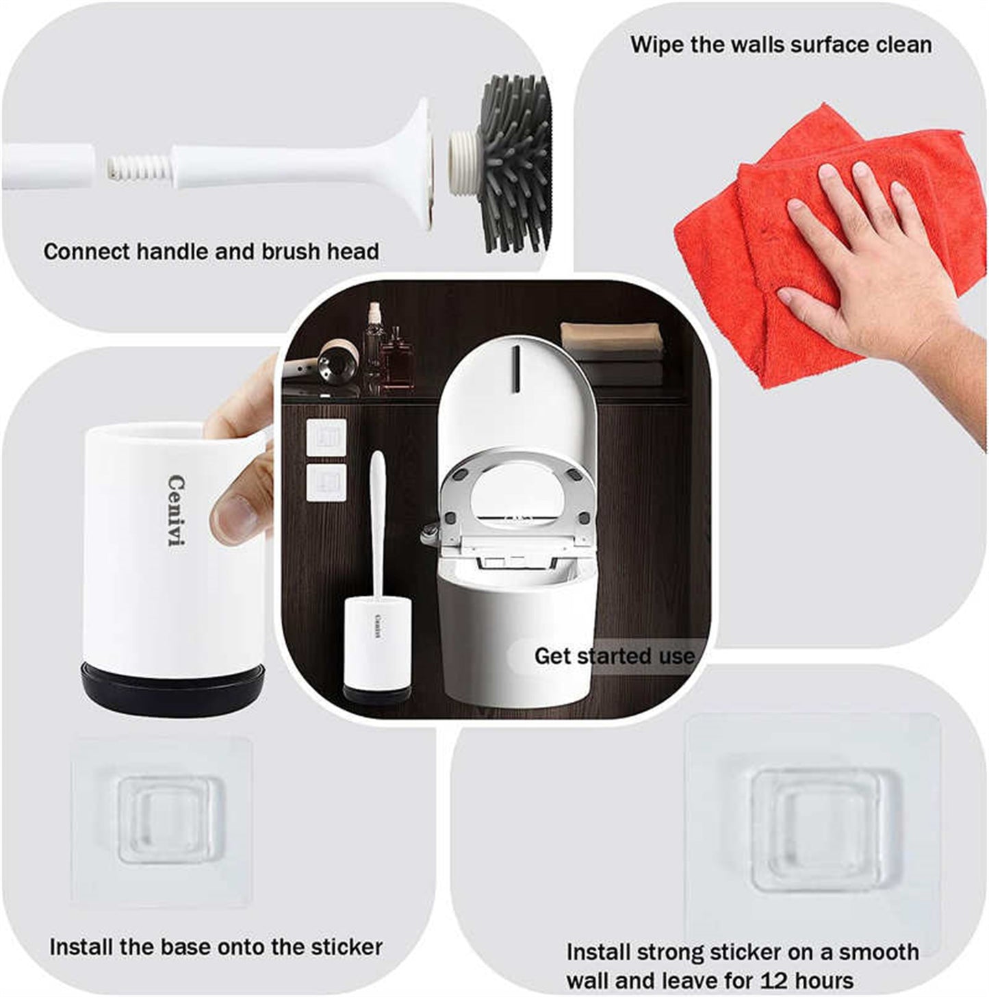 Simple Modern Toilet Cleaning Brush & Cup Set