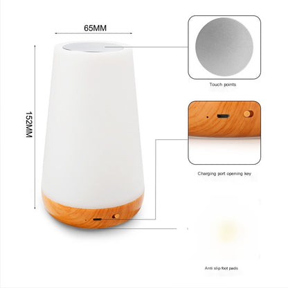 RGB Touch & Remote Control - Wood Base Night Lamp