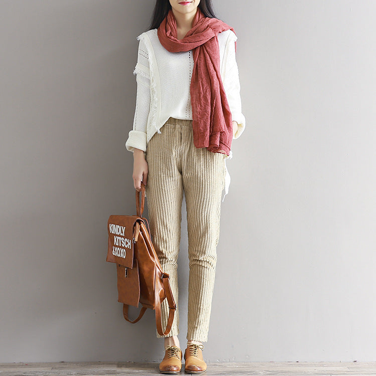 Women's Corduroy Fabric Casual Pants