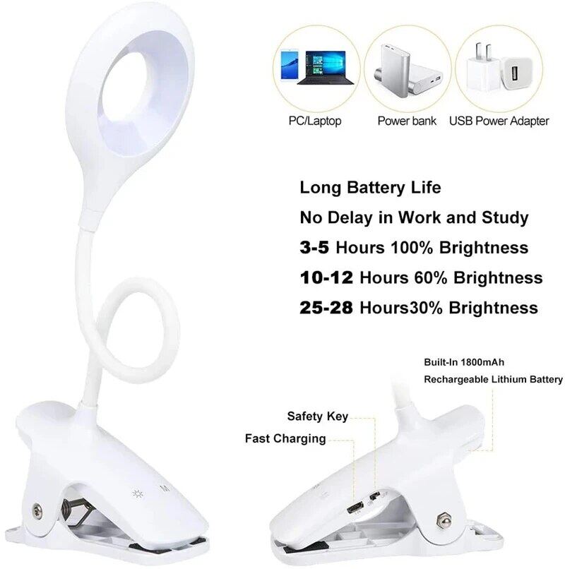 Rechargeable LED USB Reading Desk Light