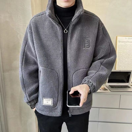 Korean Style Cashmere Cotton-Padded Coat for Men