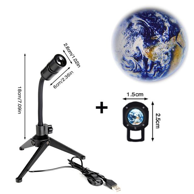 Proyector de trípode Tierra y Luna Ambiente de luz nocturna