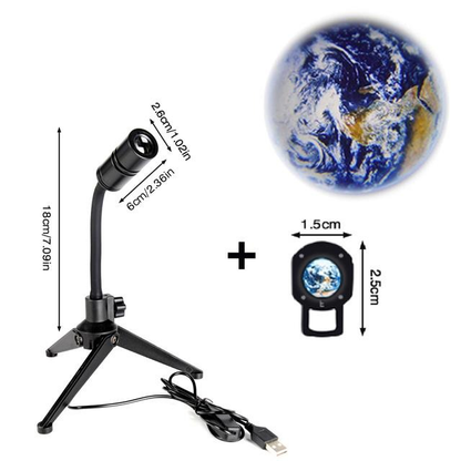 Earth & Moon Tripod Projector Night Light Ambience