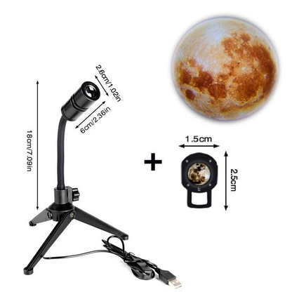 Earth & Moon Tripod Projector Night Light Ambience