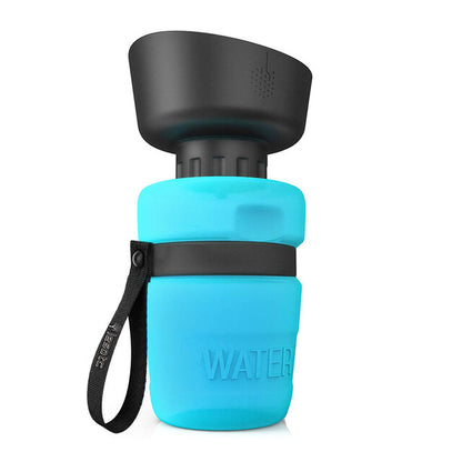 Botella de agua para perros al aire libre con tapa plegable