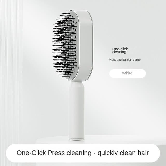 One Click Self Cleaning Hair Brush For All Hair Types