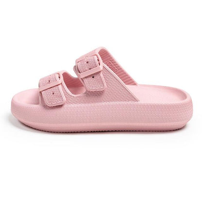 Sandalias informales con correa y 2 hebillas para mujer