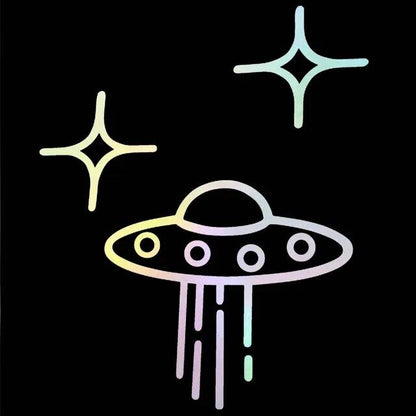 UFO Car Stickers Space Alien Windshield Interior Stickers