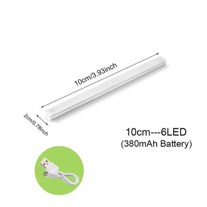 Lámpara desmontable y móvil recargable por USB de luz nocturna LED con barra de luz con sensor de movimiento 