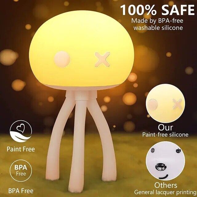 Silicone LED Tactile Jellyfish Night Light Lamp