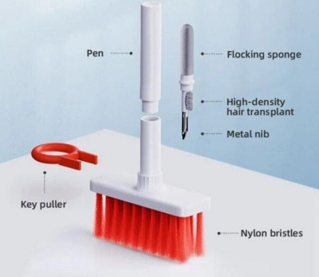 مجموعة أدوات تنظيف محمولة متعددة الوظائف لسماعات الأذن ولوحات المفاتيح والكمبيوتر والهاتف
