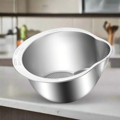 Stainless Steel Strainer Wash Bowl