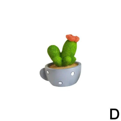 Resin Cactus Ornaments Mini Potted Car Ornaments