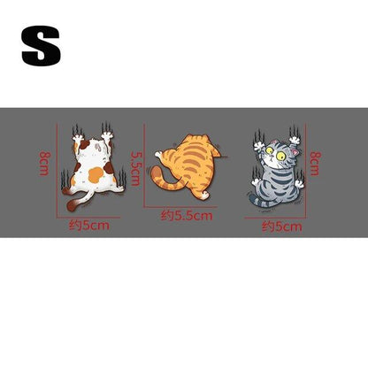 Three Funny Cats Stickers Set