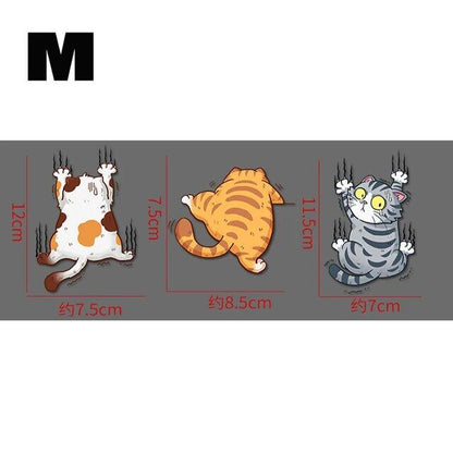 Three Funny Cats Stickers Set