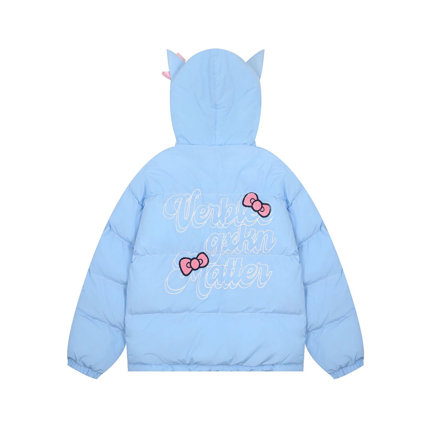 Hello Kitty Embroidered Cotton Puff Padded Hoodie