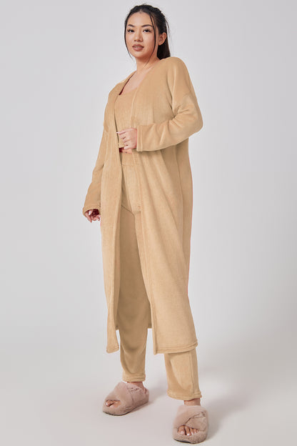 Cozy 3-Piece Matching Fuzzy Pajama Lounge Set