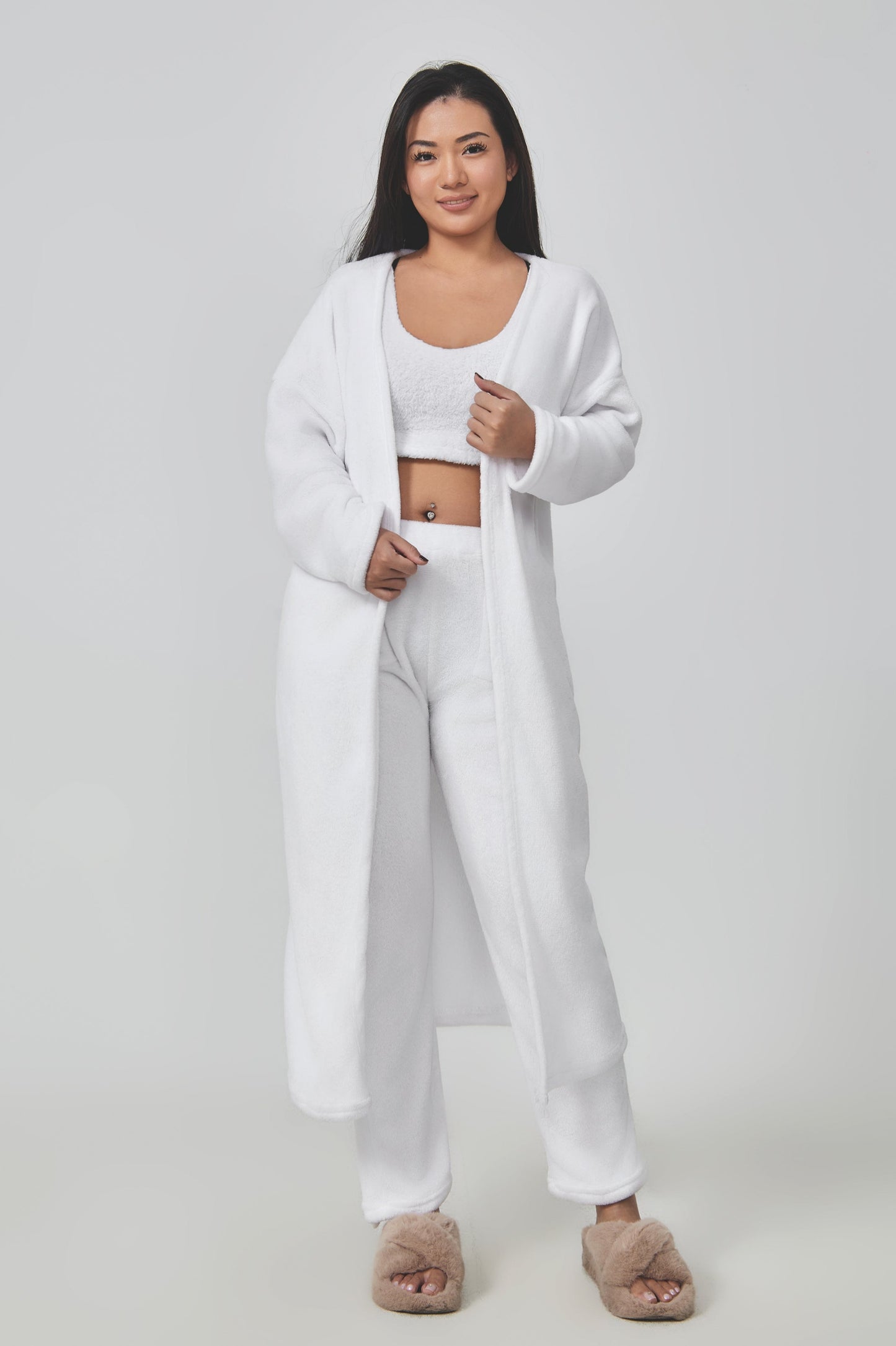 Cozy 3-Piece Matching Fuzzy Pajama Lounge Set